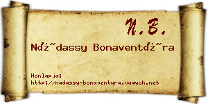 Nádassy Bonaventúra névjegykártya